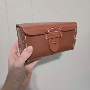 WWII Japanese Army Leather Combat Small Parts Oiler Bag